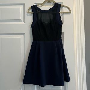 BCBGeneration black lace detailed and navy dress